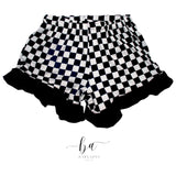 Black and White Check Ruffles
